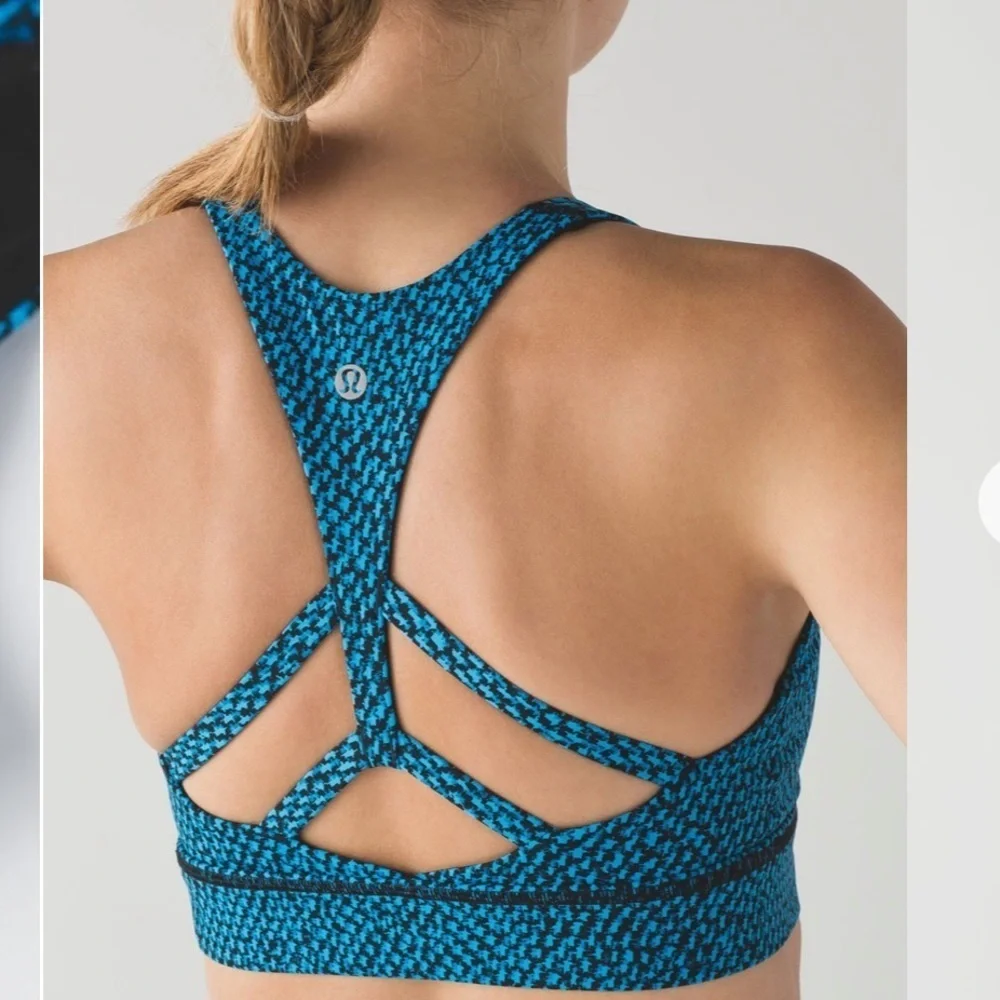 Lululemon Circuit Breaker Bra Scatter Star Beach Blanket Blue Black